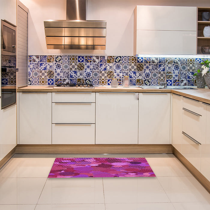 Patterned Neon Pink Rug in a Kitchen, pat1062pur
