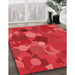 Patterned Red Rug in Family Room, pat1062rd