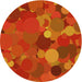 Square Patterned Orange Red Orange Rug, pat1062yw