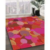 Patterned Red Novelty Rug, pat1062