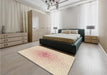 Patterned Peach Beige Rug in a Bedroom, pat1063brn