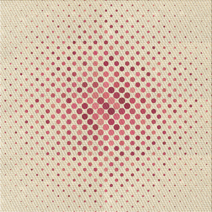 Round Patterned Peach Beige Rug, pat1063brn