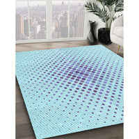 Patterned Denim Blue Rug, pat1063lblu