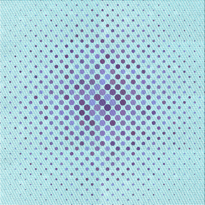 Round Patterned Denim Blue Rug, pat1063lblu