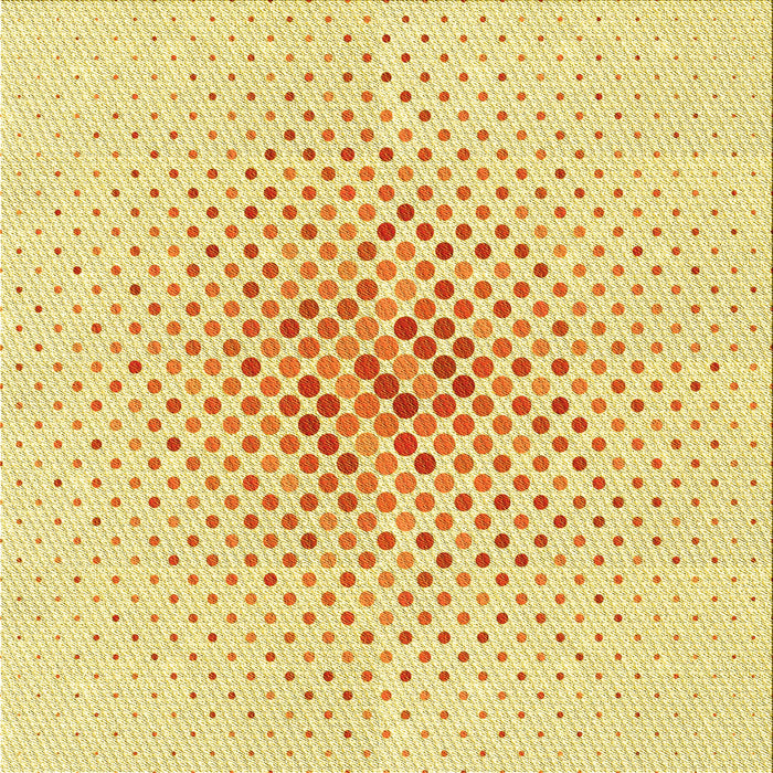 Round Patterned Sun Yellow Rug, pat1063yw