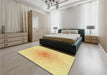 Patterned Sun Yellow Rug in a Bedroom, pat1063yw