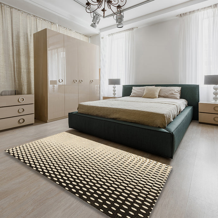 Patterned Vanilla Gold Rug in a Bedroom, pat1064brn