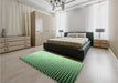 Patterned Mint Green Rug in a Bedroom, pat1064grn