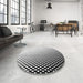 Round Patterned Platinum Gray Rug in a Office, pat1064gry