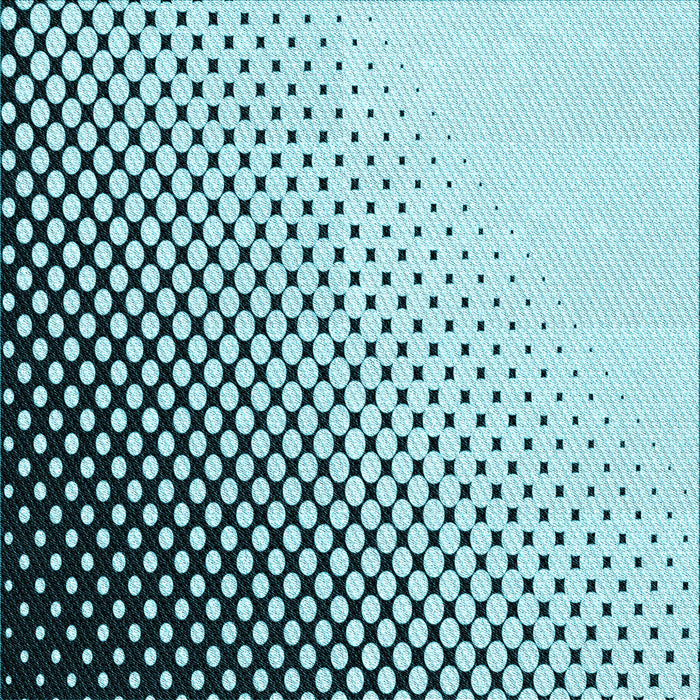 Round Patterned Electric Blue Rug, pat1064lblu