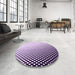 Round Patterned Bright Grape Purple Rug in a Office, pat1064pur