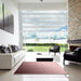 Square Patterned Brown Red Rug in a Living Room, pat1064rd