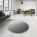 Round Patterned Platinum Gray Novelty Rug in a Office, pat1064