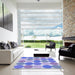 Machine Washable Transitional Blue Rug in a Kitchen, wshpat1065blu