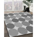 Patterned Cloud Gray Rug in Family Room, pat1065gry