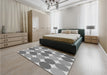 Patterned Cloud Gray Rug in a Bedroom, pat1065gry