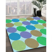 Patterned Green Rug, pat1065lblu