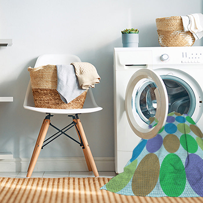 Machine Washable Transitional Green Rug in a Washing Machine, wshpat1065lblu