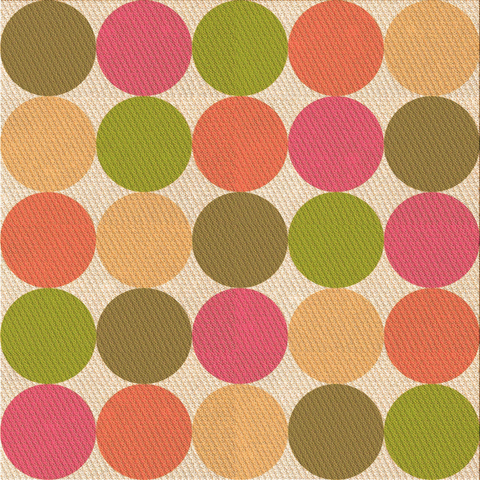 Round Patterned Red Rug, pat1065org