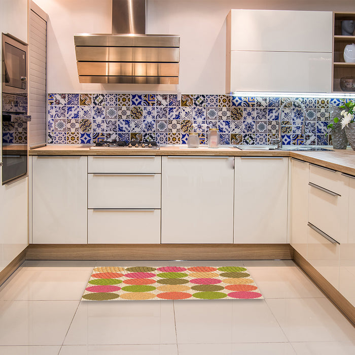 Patterned Red Rug in a Kitchen, pat1065org