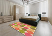 Patterned Red Rug in a Bedroom, pat1065org