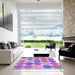 Machine Washable Transitional Bright Lilac Purple Rug in a Kitchen, wshpat1065pur