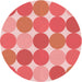 Square Patterned Light Coral Pink Rug, pat1065rd