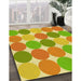 Patterned Green Rug in Family Room, pat1065yw