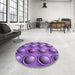 Round Patterned Purple Rug in a Office, pat1066pur