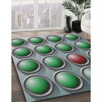 Patterned Light Black Novelty Rug, pat1066