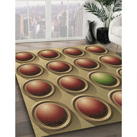 Patterned Red Brown Rug, pat1067brn