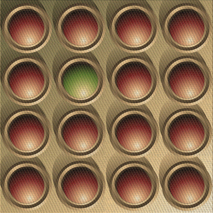 Round Patterned Red Brown Rug, pat1067brn