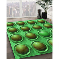 Patterned Neon Green Rug, pat1067grn