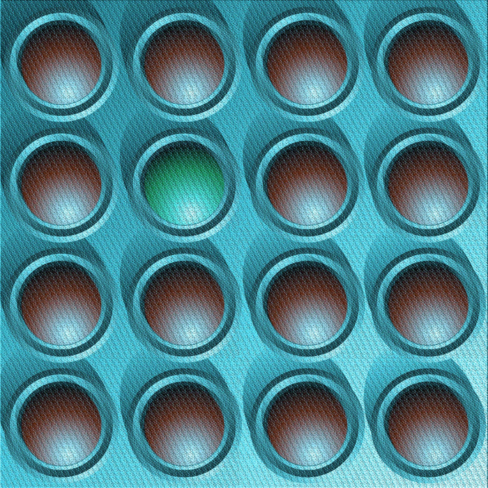 Round Patterned Bright Turquoise Blue Rug, pat1067lblu