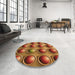 Round Patterned Orange Rug in a Office, pat1067org