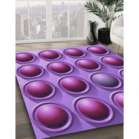 Patterned Dark Magenta Purple Rug, pat1067pur