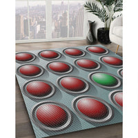 Patterned Dark Gray Novelty Rug, pat1067