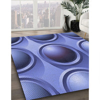 Patterned Sky Blue Rug, pat1068blu