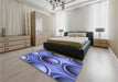 Patterned Sky Blue Rug in a Bedroom, pat1068blu