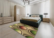 Patterned Brown Rug in a Bedroom, pat1068brn