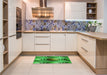 Patterned Green Rug in a Kitchen, pat1068grn