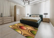 Patterned Saddle Brown Rug in a Bedroom, pat1068org