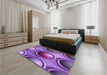 Patterned Purple Rug in a Bedroom, pat1068pur