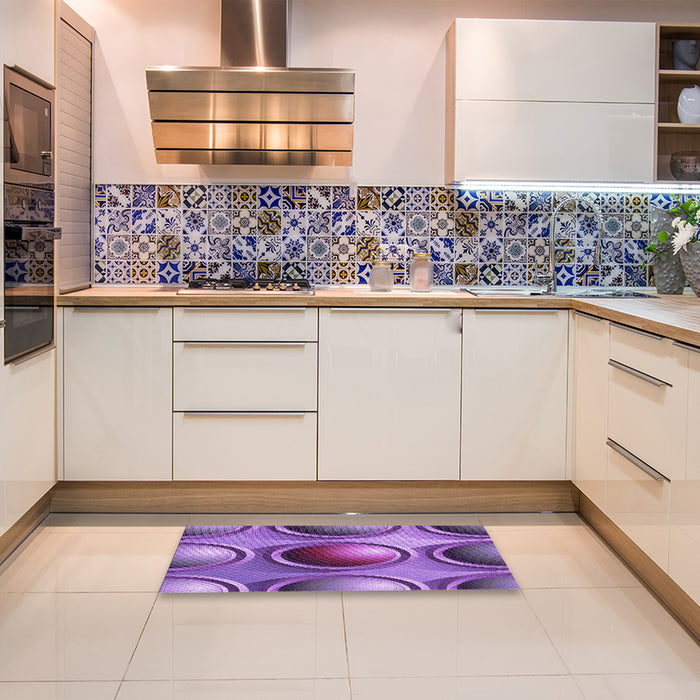 Patterned Purple Rug in a Kitchen, pat1068pur