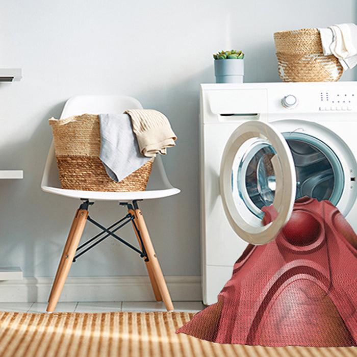 Machine Washable Transitional Red Rug in a Washing Machine, wshpat1068rd