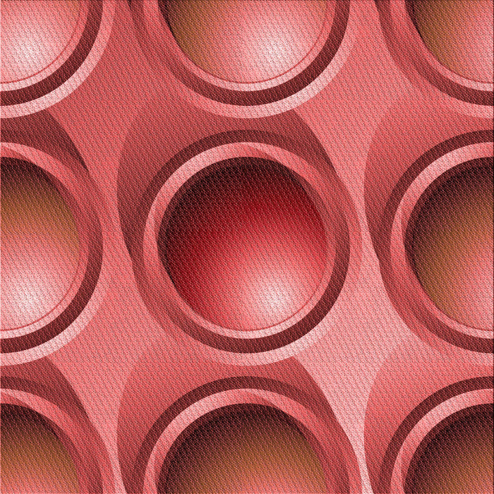 Round Patterned Red Rug, pat1068rd