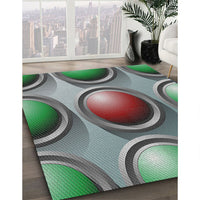 Patterned Black Novelty Rug, pat1068