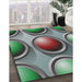 Patterned Black Novelty Rug in Family Room, pat1068