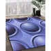 Patterned Sky Blue Rug in Family Room, pat1069blu