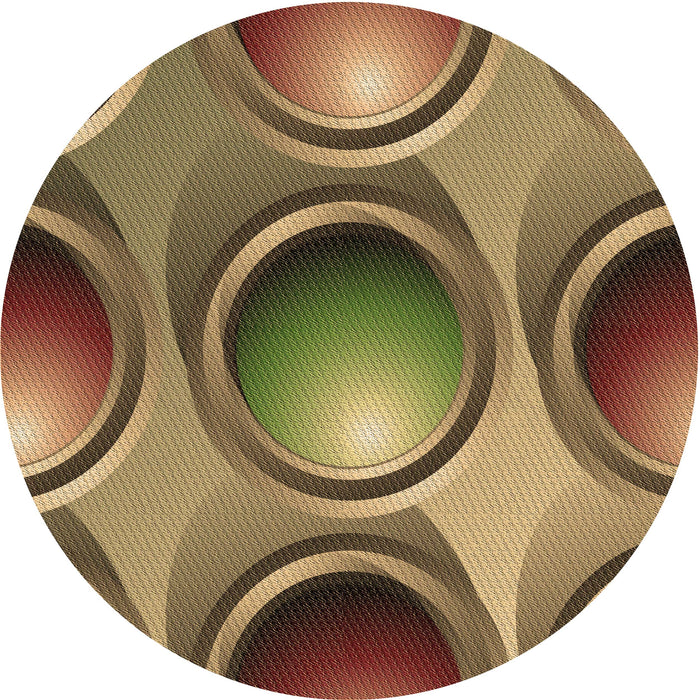 Square Patterned Caramel Brown Rug, pat1069brn